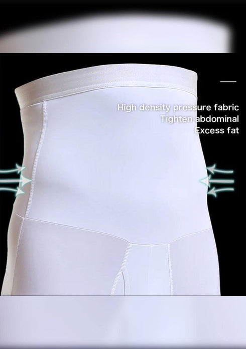 Men's AQ White Men High Quality Slimming Underwear Tummy Leg  Complete Control High Waist Shaper Short Trunk